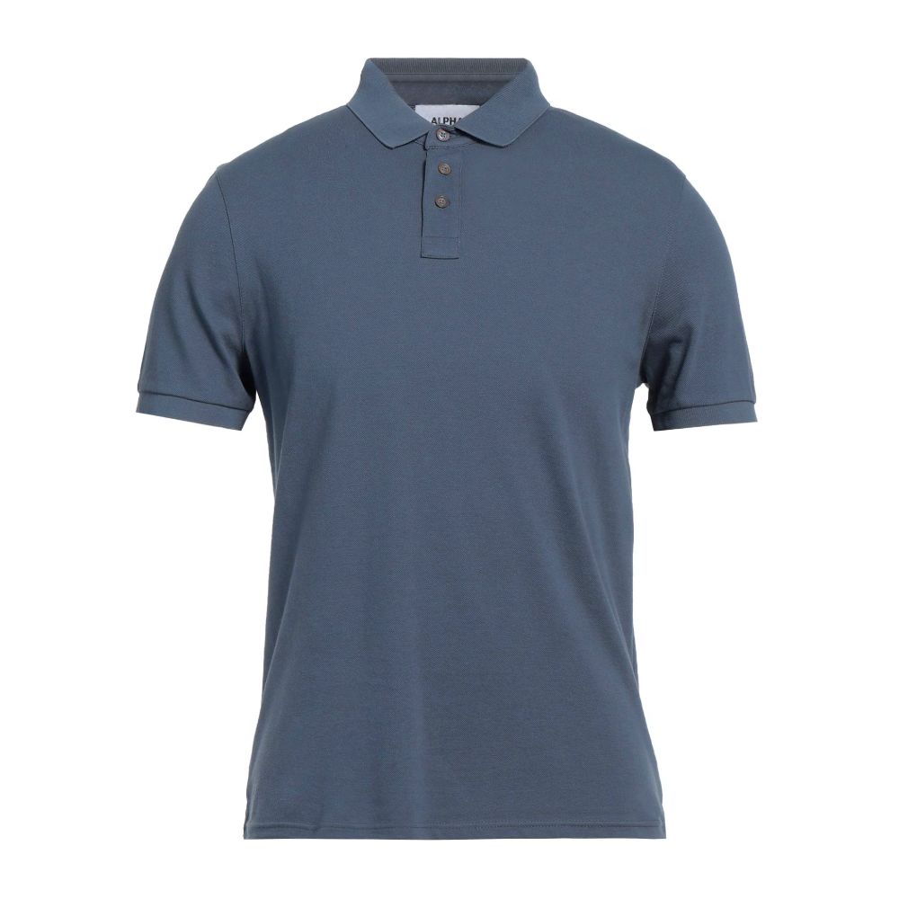Alpha Studio Blue Cotton Polo Shirt for Effortless Elegance