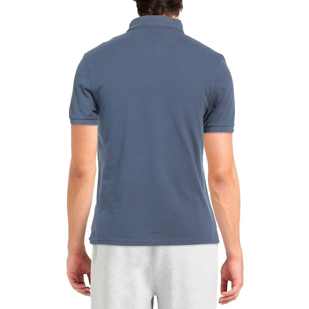 Alpha Studio Blue Cotton Polo Shirt for Effortless Elegance