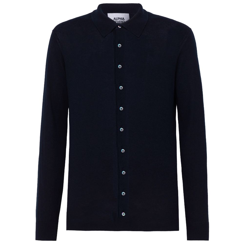 Alpha Studio Blue Cotton Shirt - Elevate Your Style Effortlessly