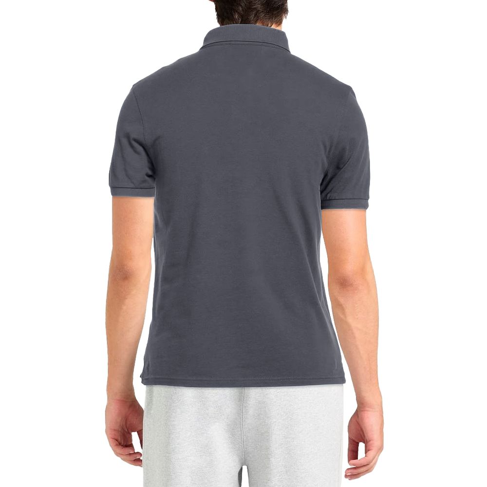 Alpha Studio Gray Cotton Polo Shirt for Elevated Style