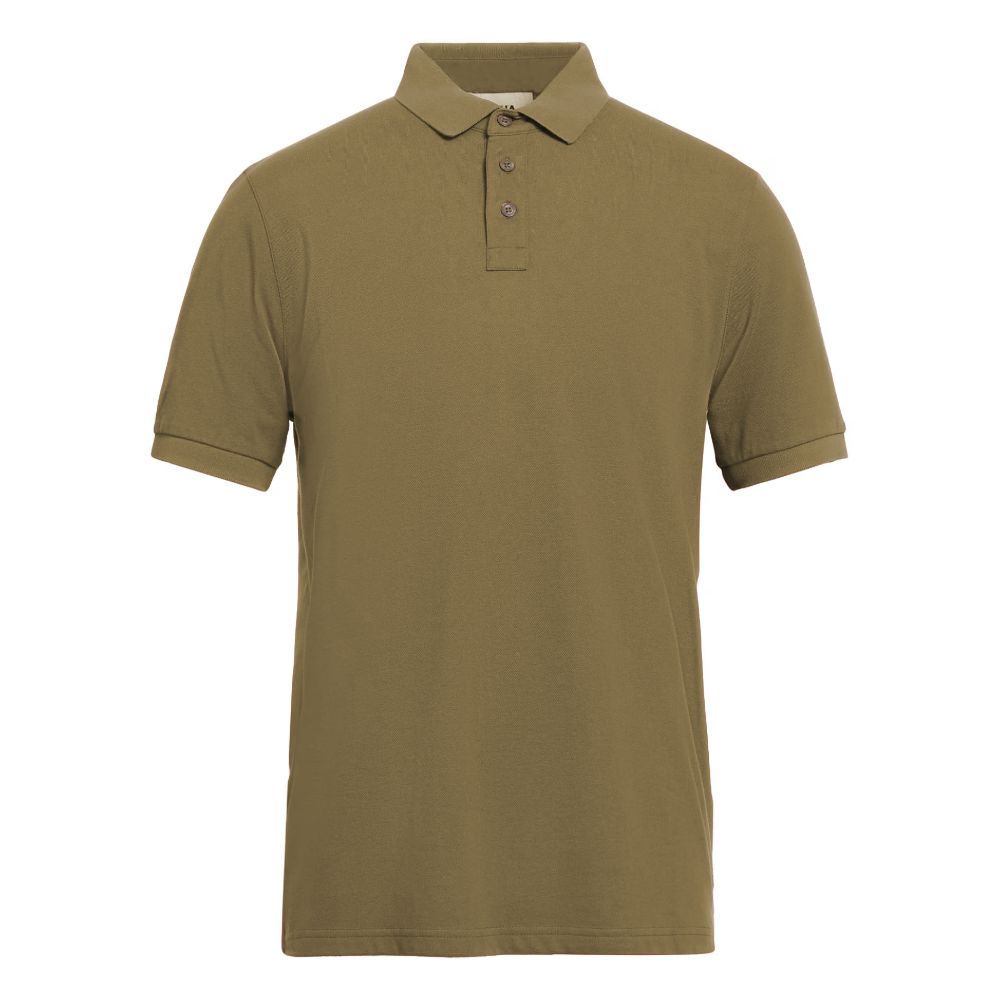 Alpha Studio Green Cotton Polo Shirt for Effortless Elegance