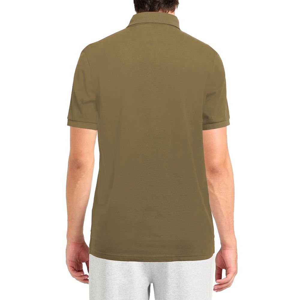 Alpha Studio Green Cotton Polo Shirt for Effortless Elegance