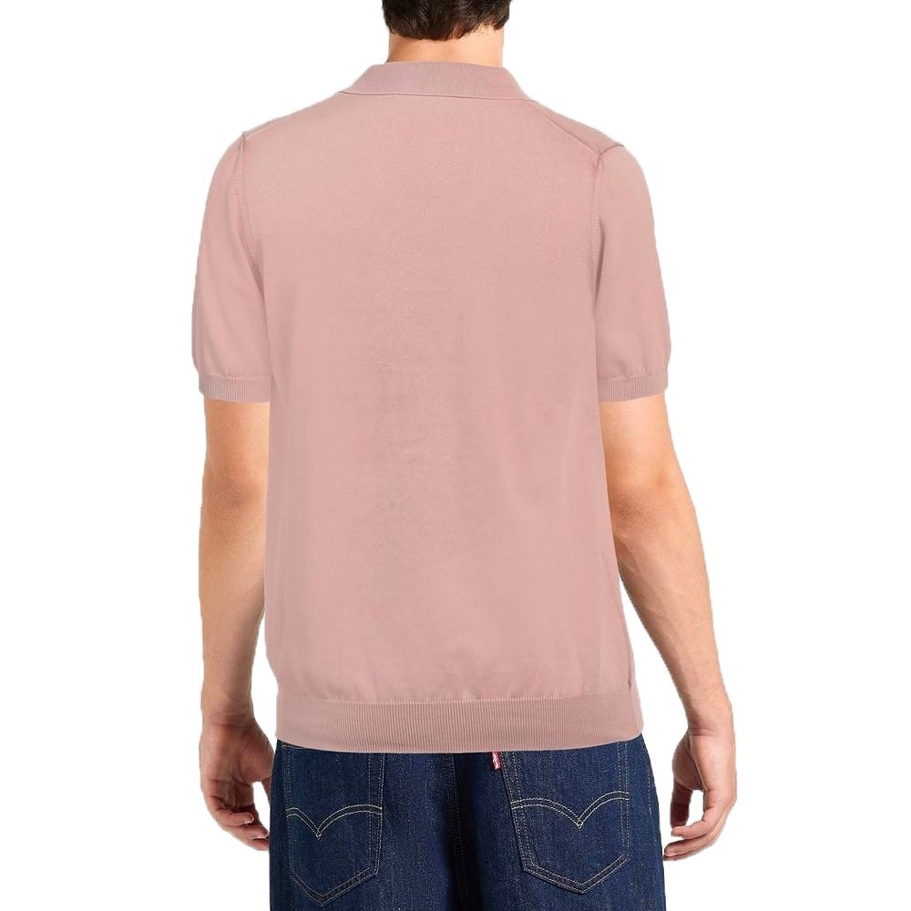 Alpha Studio Pink Cotton Polo Shirt for Effortless Elegance
