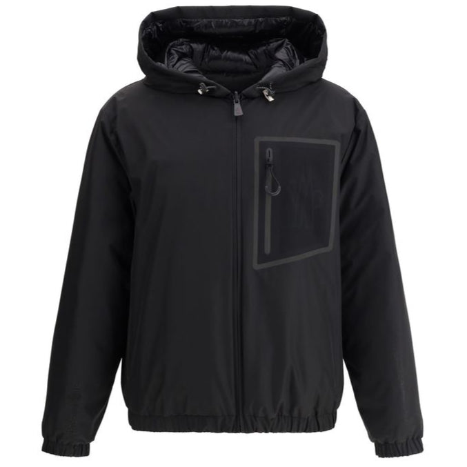 Moncler Black Nylon Bergun Reversible Jacket for Elevated Style