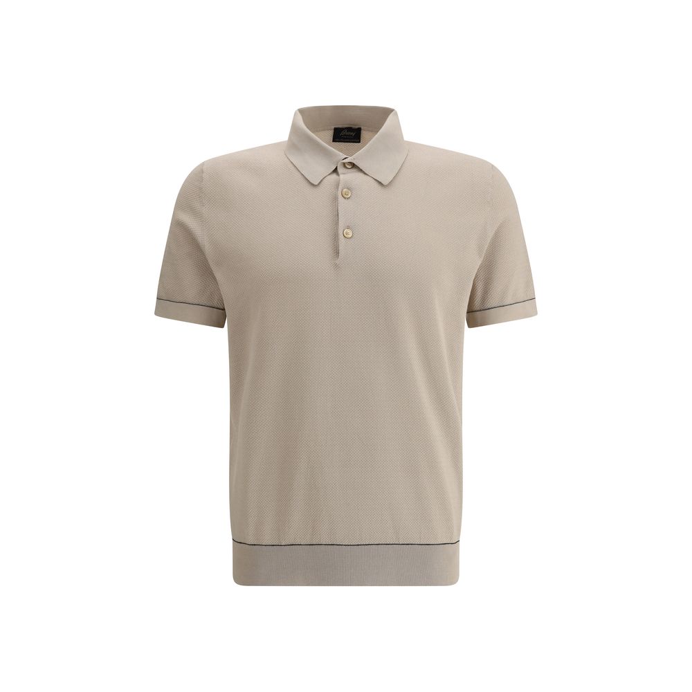 Brioni Navy Cotton Polo Shirt Crafted For Timeless Elegance