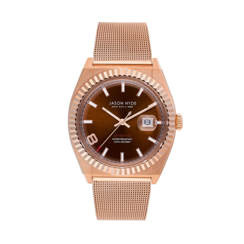 Jason Hyde Rose Gold Textile Watch for Timeless Elegance
