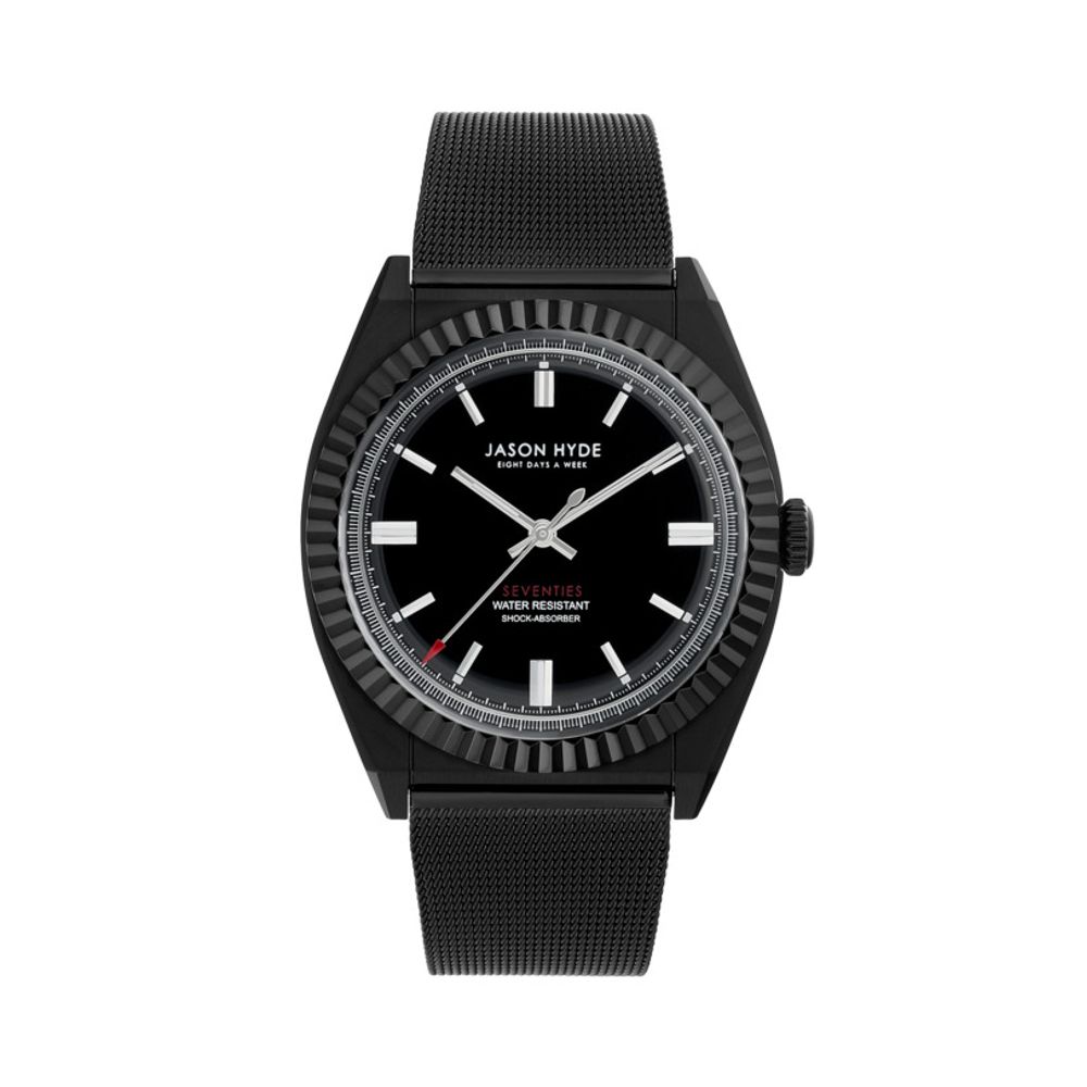 Jason Hyde Black Steel Watch - Timeless Elegance Redefined