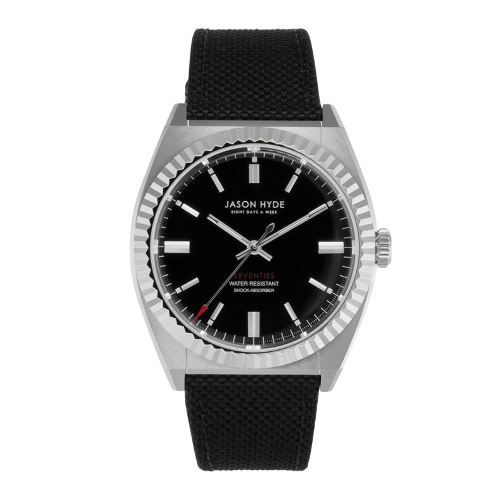 Jason Hyde Black Textile Watch: Elegant Timepiece Redefined