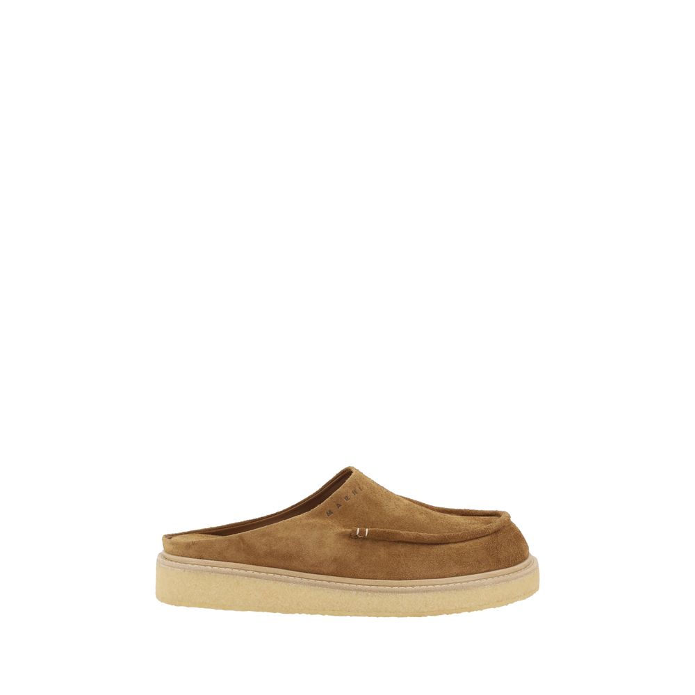 Marni Beige Suede Mules - Sophisticated Elegance Redefined
