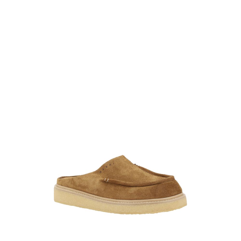 Marni Beige Suede Mules - Sophisticated Elegance Redefined