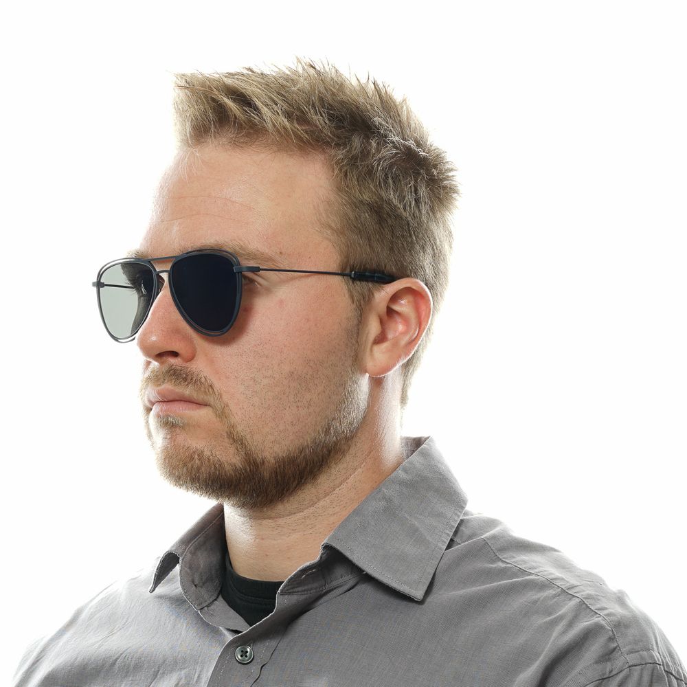 Yohji Yamamoto Blue Metal Sunglasses with Mirrored Lenses