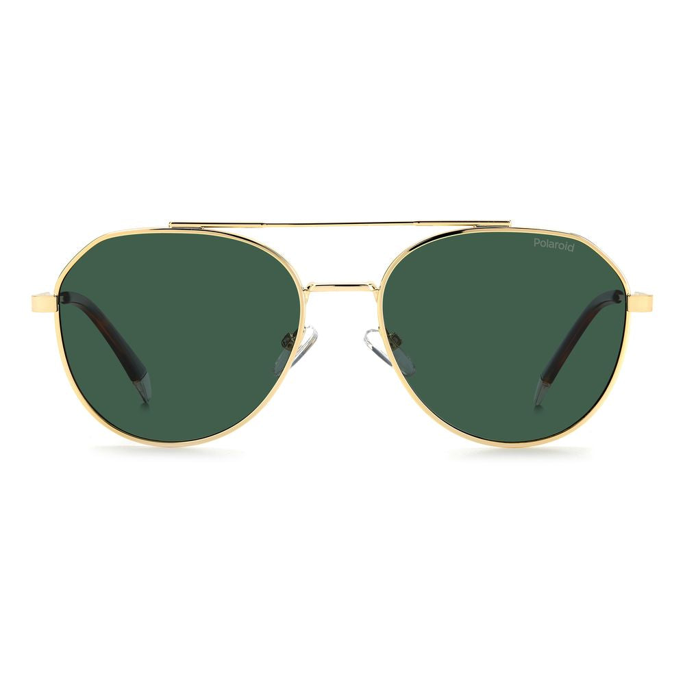 Polaroid Gold Stainless Steel Sunglasses with Timeless Elegance