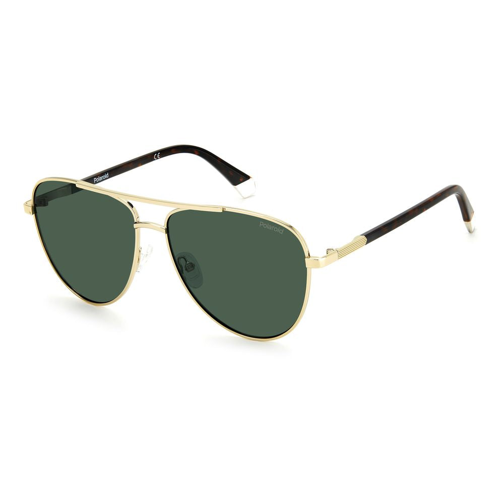Polaroid Gold Metal Sunglasses with Distinctive Design