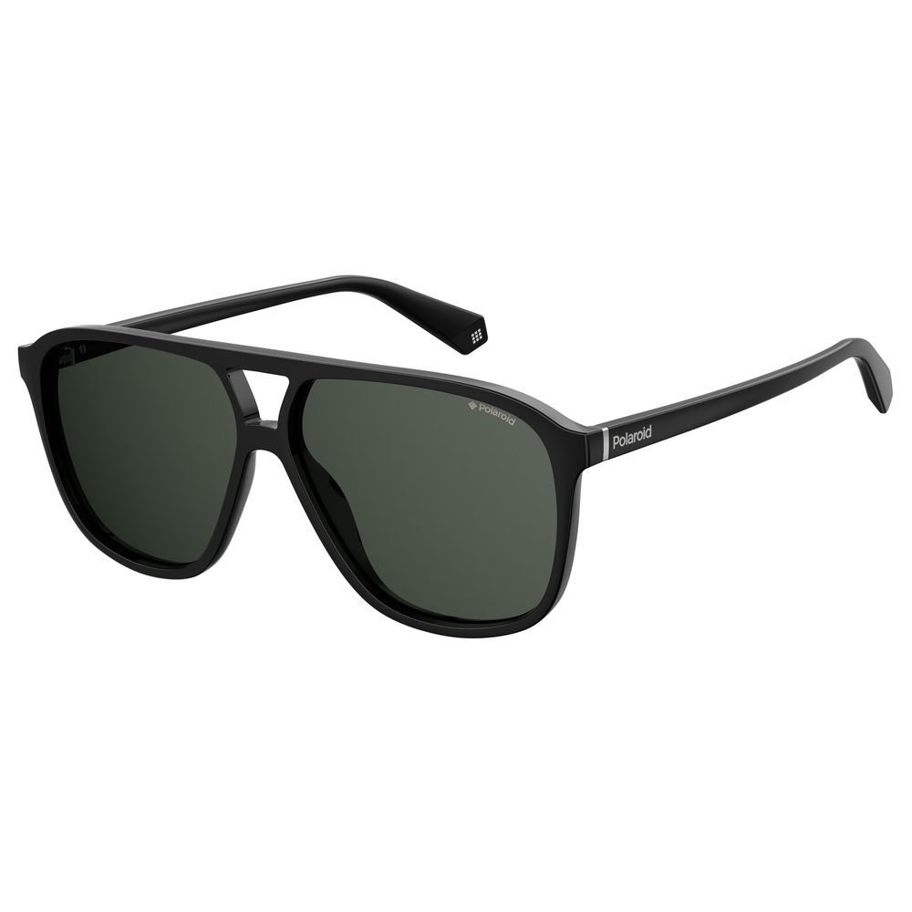 Polaroid Black Acetate Sunglasses with Vintage Elegance