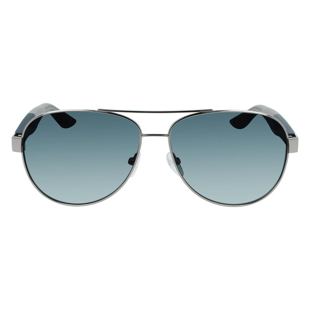 Ferragamo Gray Metal Sunglasses with Iconic Elegance