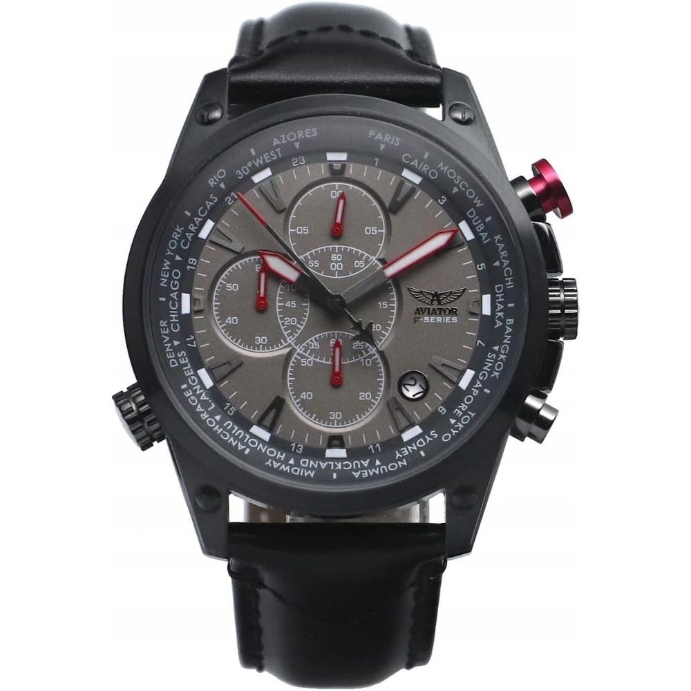 Aviator Brown Leather Watch with Timeless Elegance