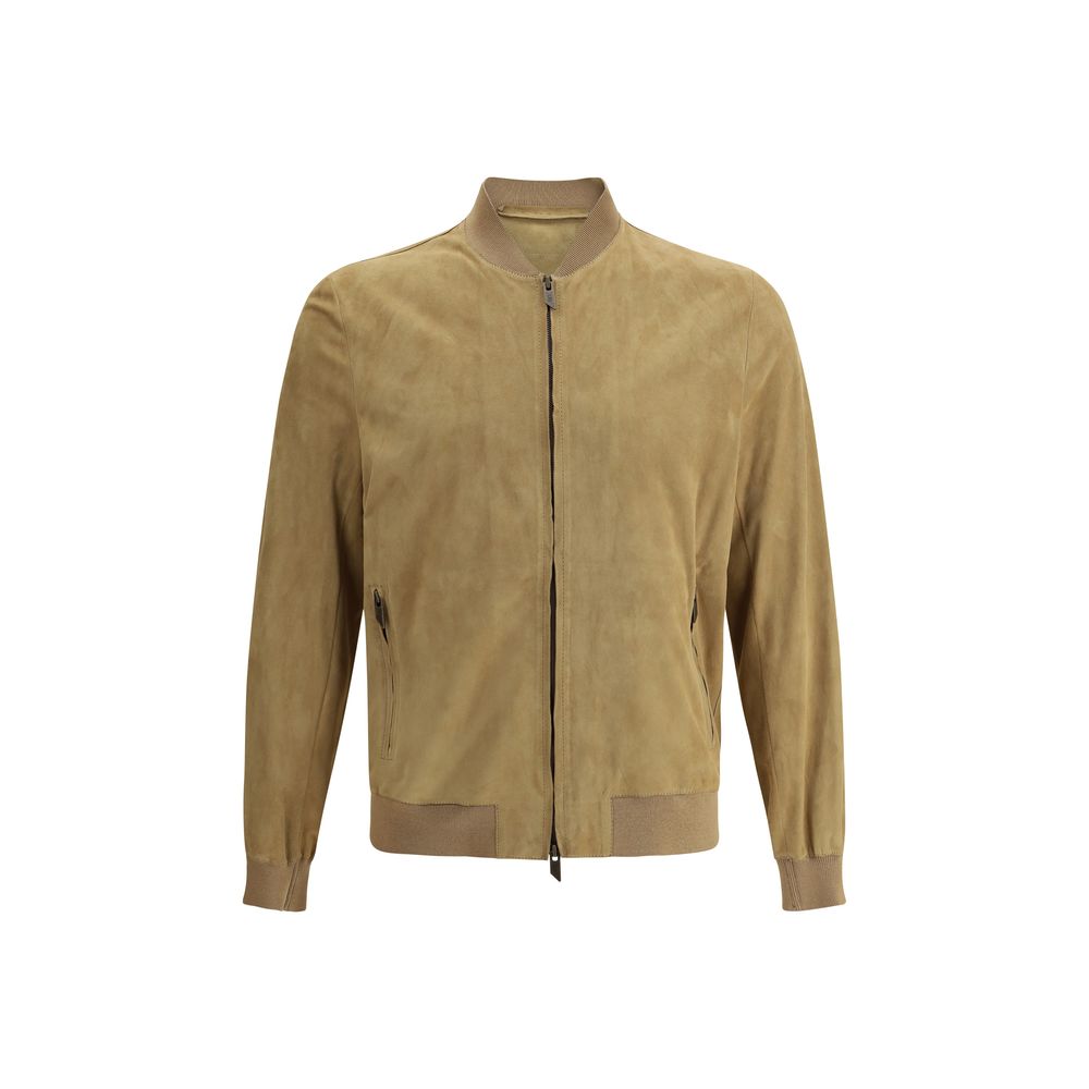 Salvatore Santoro Brown Suede Jacket for Effortless Elegance