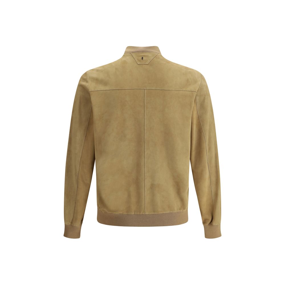 Salvatore Santoro Brown Suede Jacket for Effortless Elegance