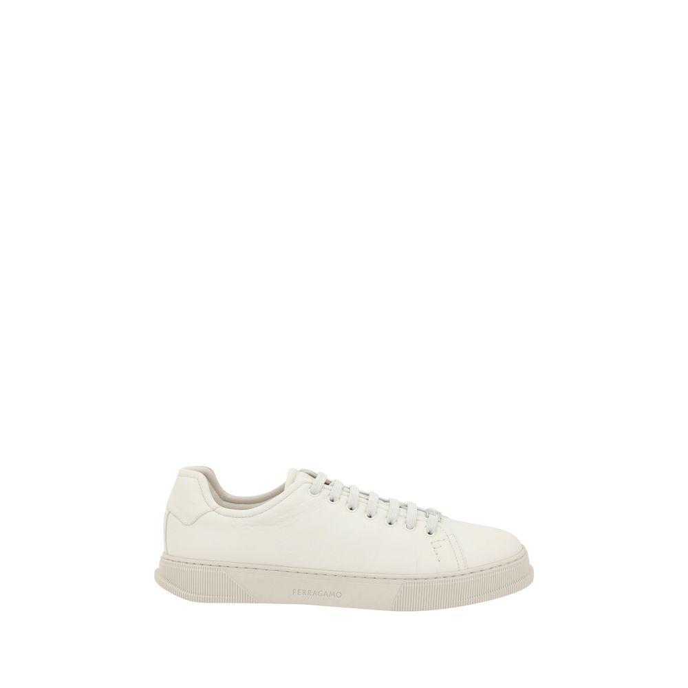 Ferragamo White Leather Sneakers - Sophisticated Everyday Elegance