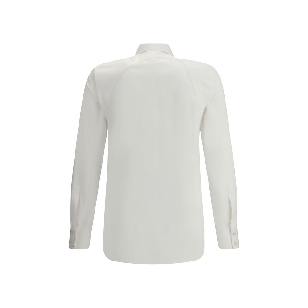 Alexander McQueen White Cotton Buckle Shirt - Modern Sophistication