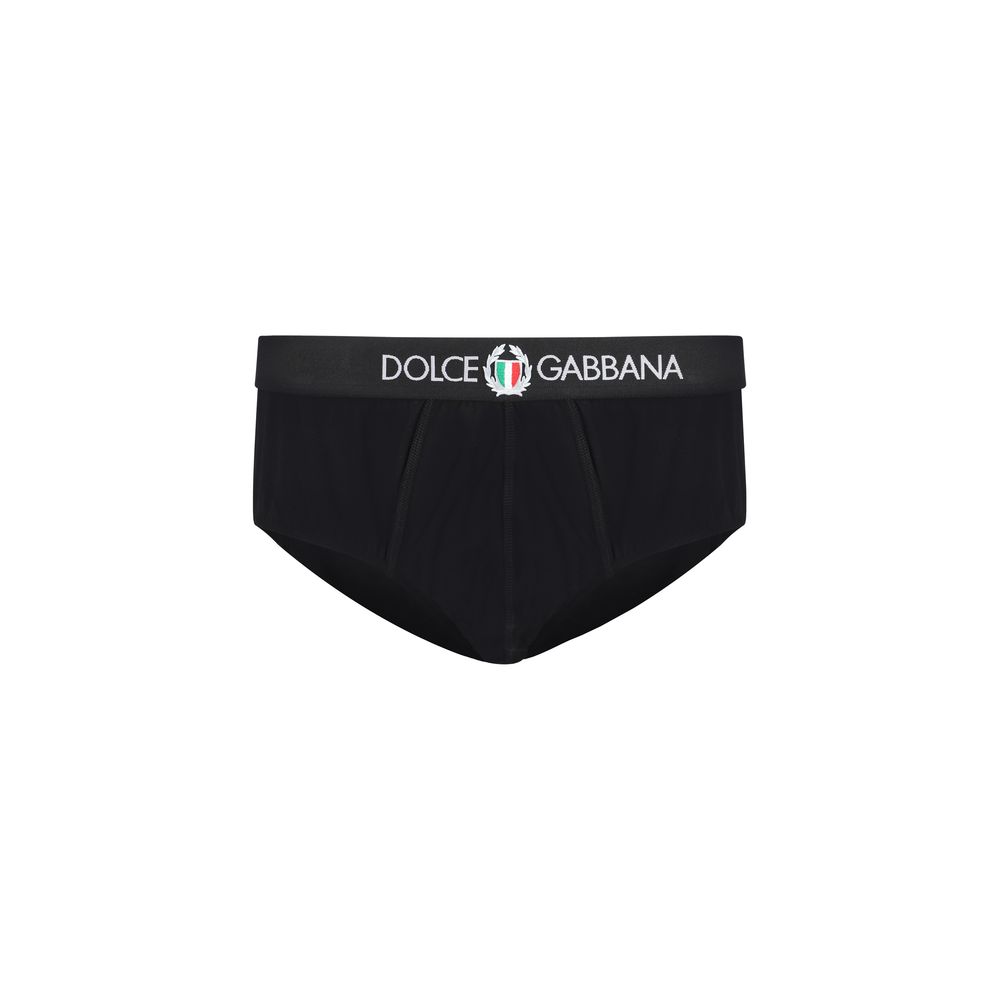 Dolce & Gabbana Black Cotton Underwear Briefs for Effortless Luxury