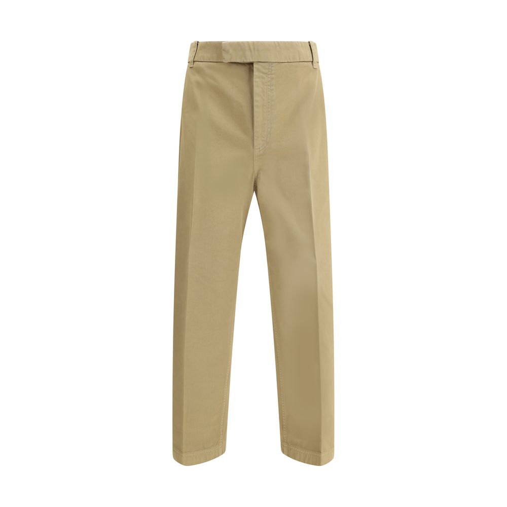 Thom Browne Grey Cotton Pants for Effortless Sophistication
