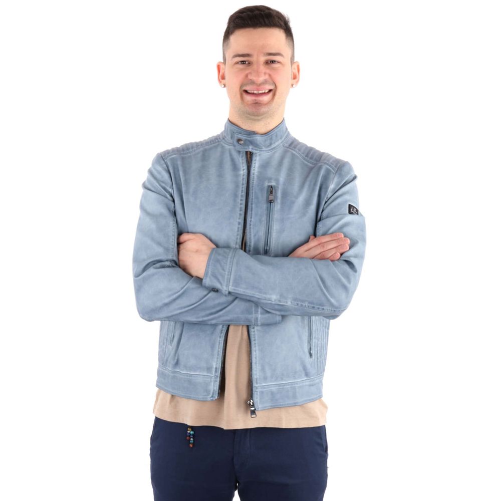 Yes Zee Light Blue Polyethylene Jacket for Elevated Style