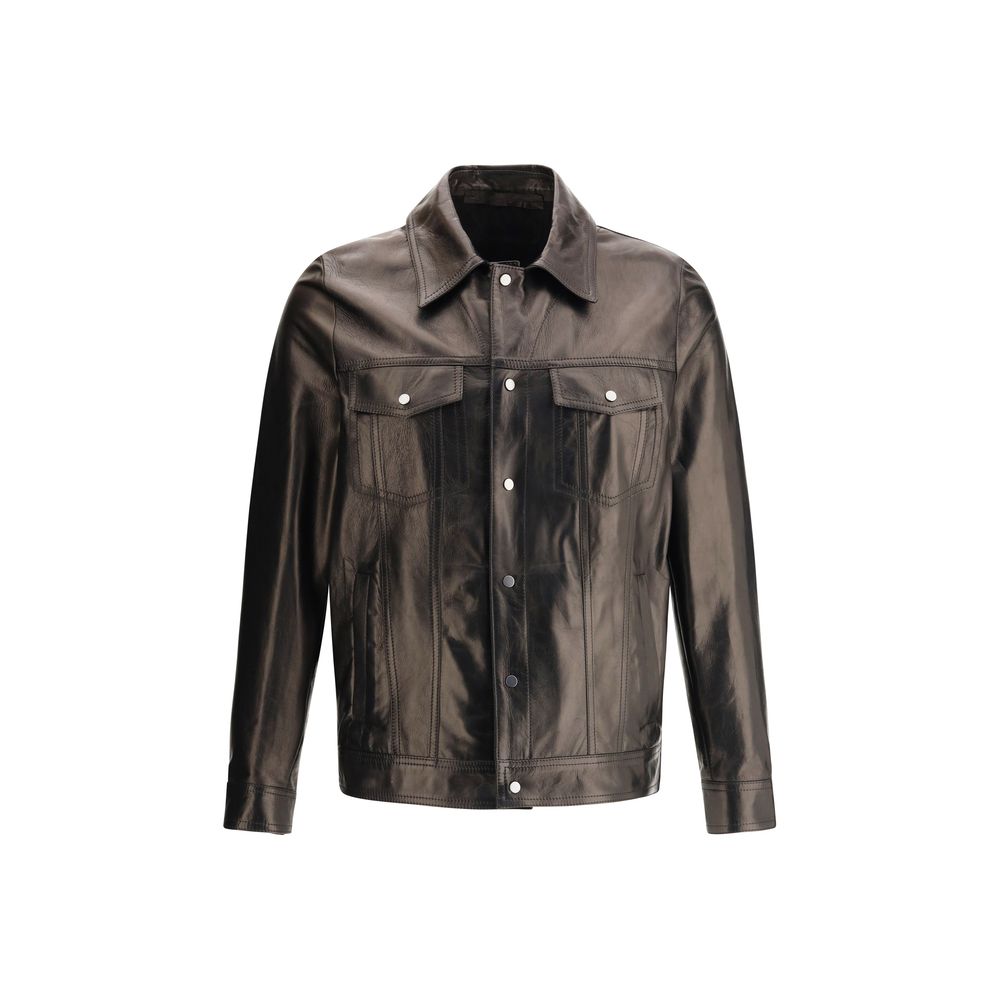 Salvatore Santoro Black Leather Jacket for Timeless Elegance