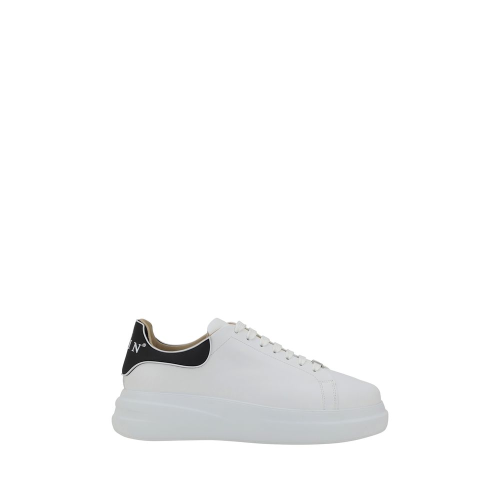 Philipp Plein White Leather Sneakers for Elevated Everyday Style