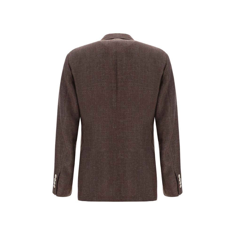 Brunello Cucinelli Beige Linen Blazer Jacket for Effortless Elegance