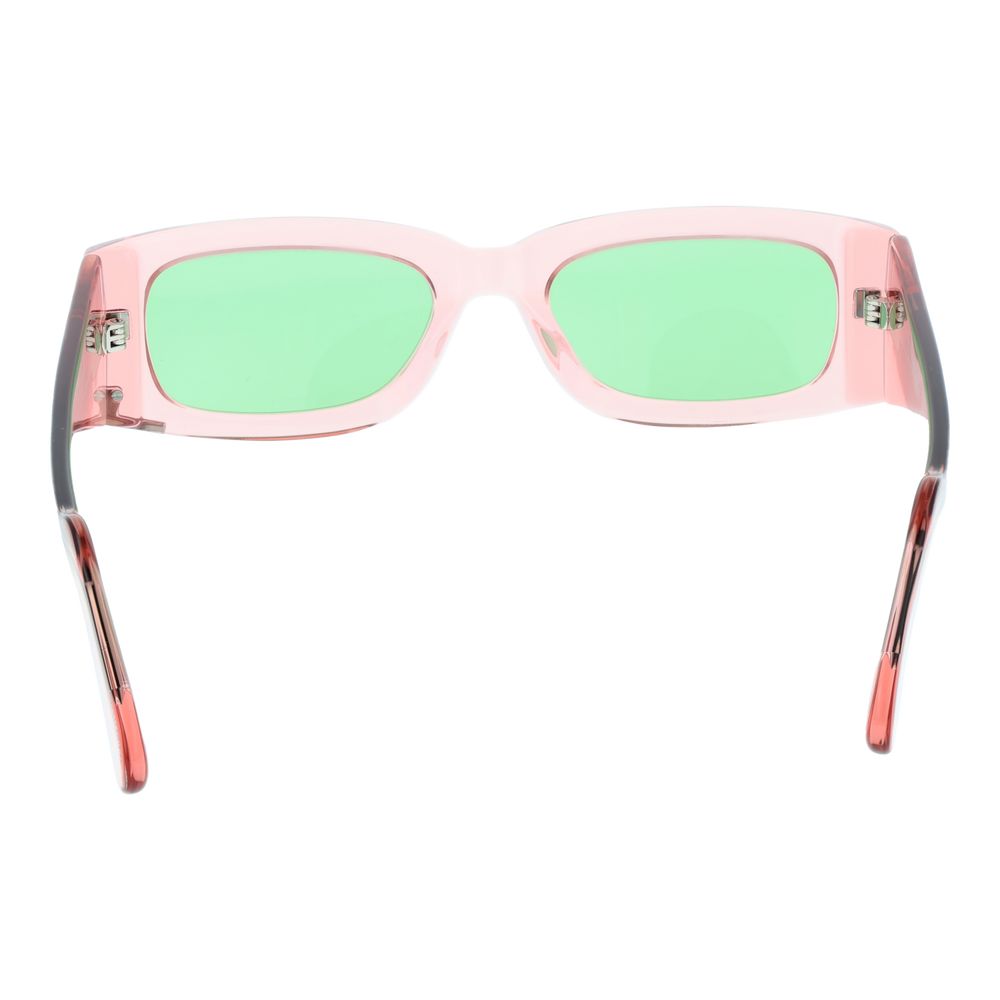GCDS Pink Acetate Sunglasses with Distinctive Green Lenses