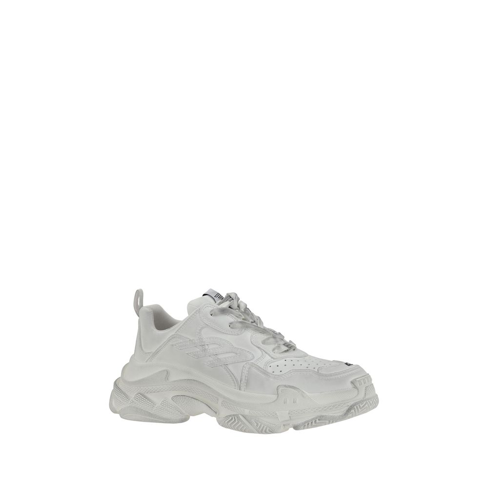 Balenciaga White Leather Triple S Sneakers - Iconic Luxury Footwear
