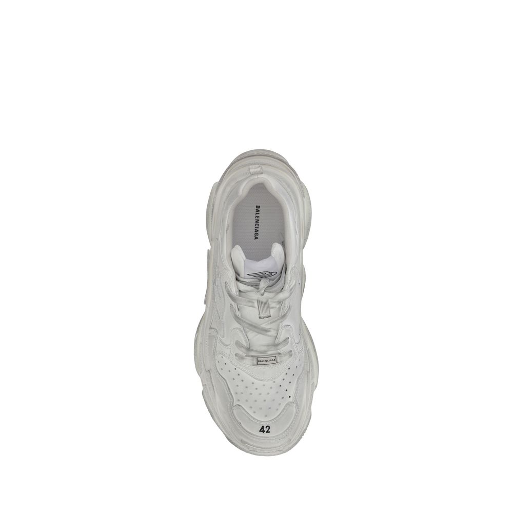 Balenciaga White Leather Triple S Sneakers - Iconic Luxury Footwear