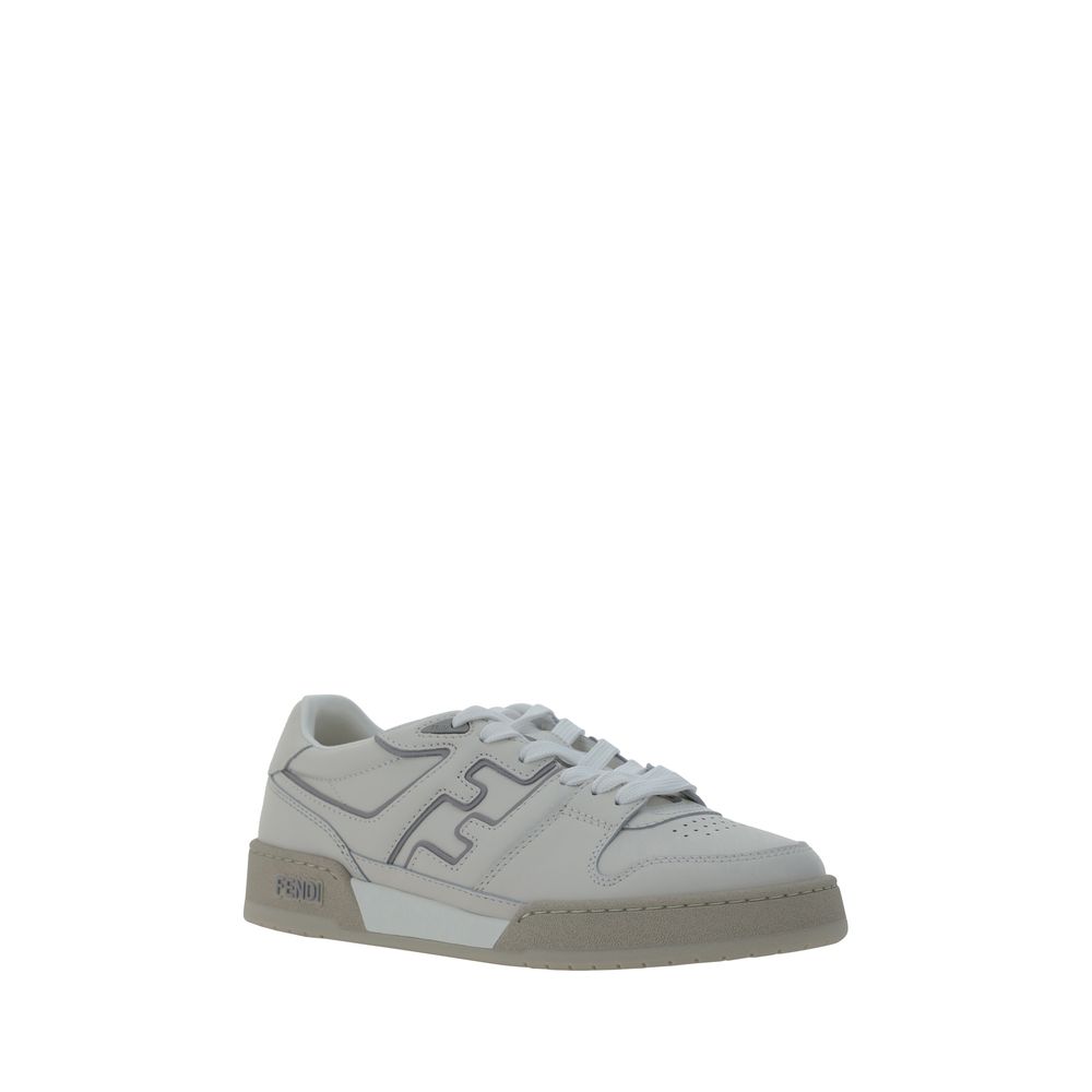 Fendi White Leather Match Sneakers: Exquisite Craftsmanship