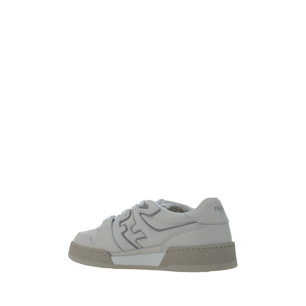 Fendi White Leather Match Sneakers: Exquisite Craftsmanship