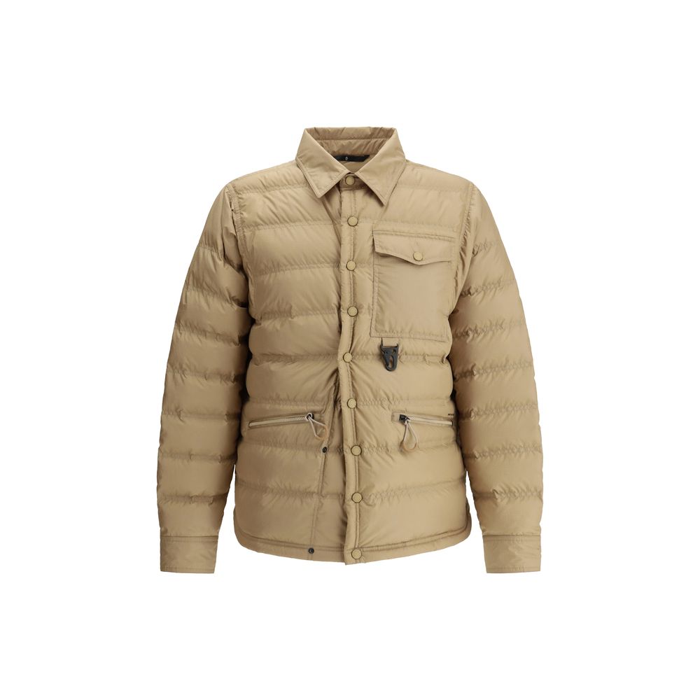 Moncler Dark Green Nylon Lavachey Down Jacket for Sophisticated Style