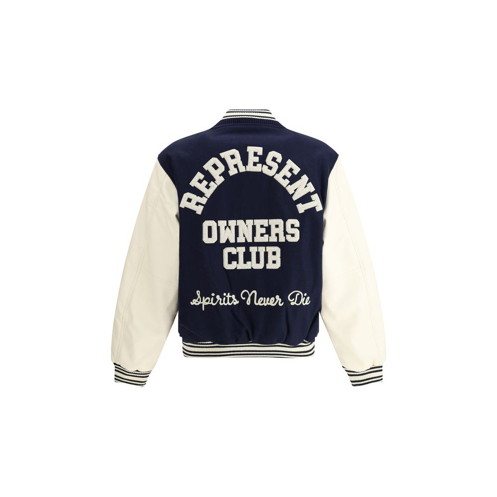 Represent Green Wool Varsity Jacket - Sophisticated Streetwear