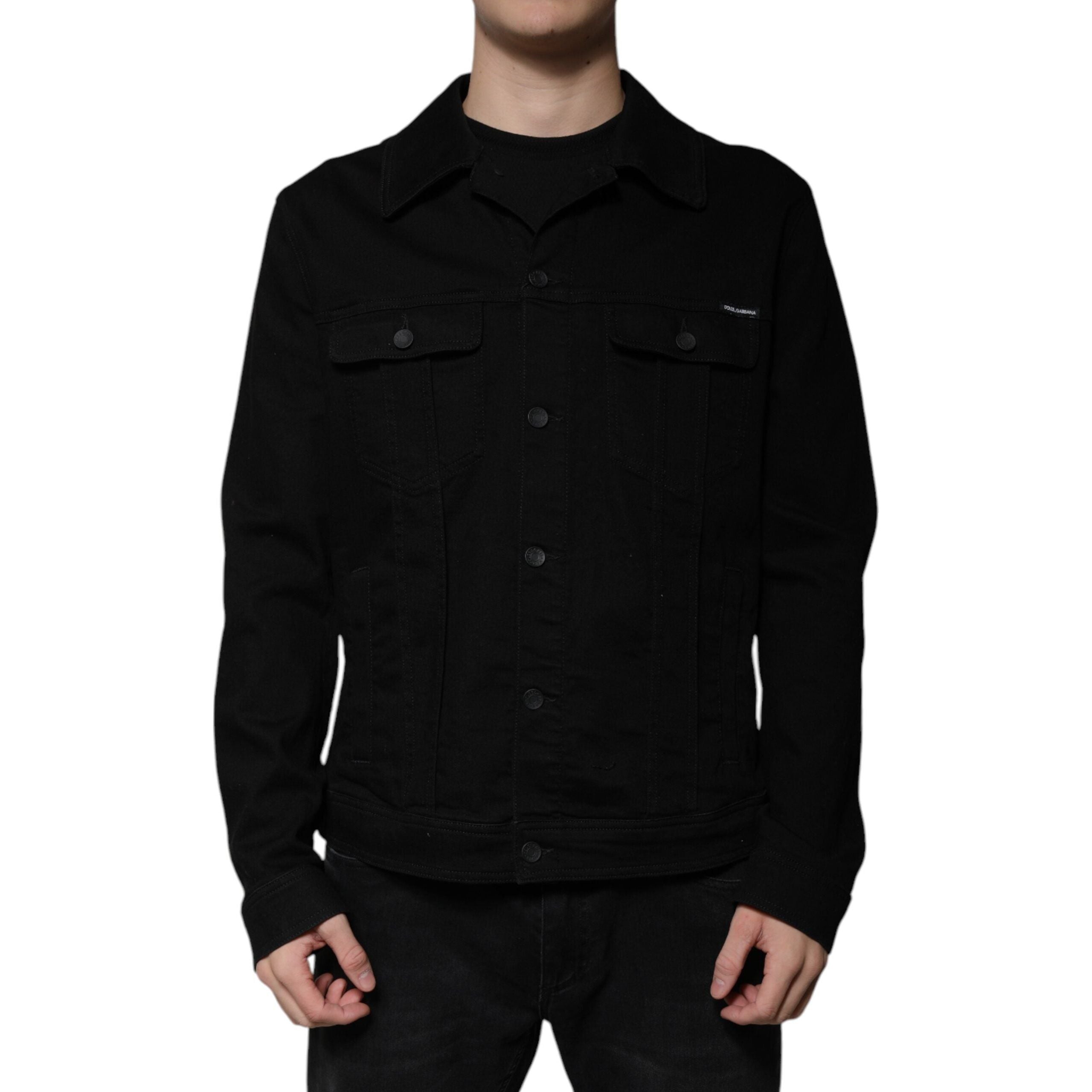 Dolce & Gabbana Black DG Cotton Stretch Denim Jacket