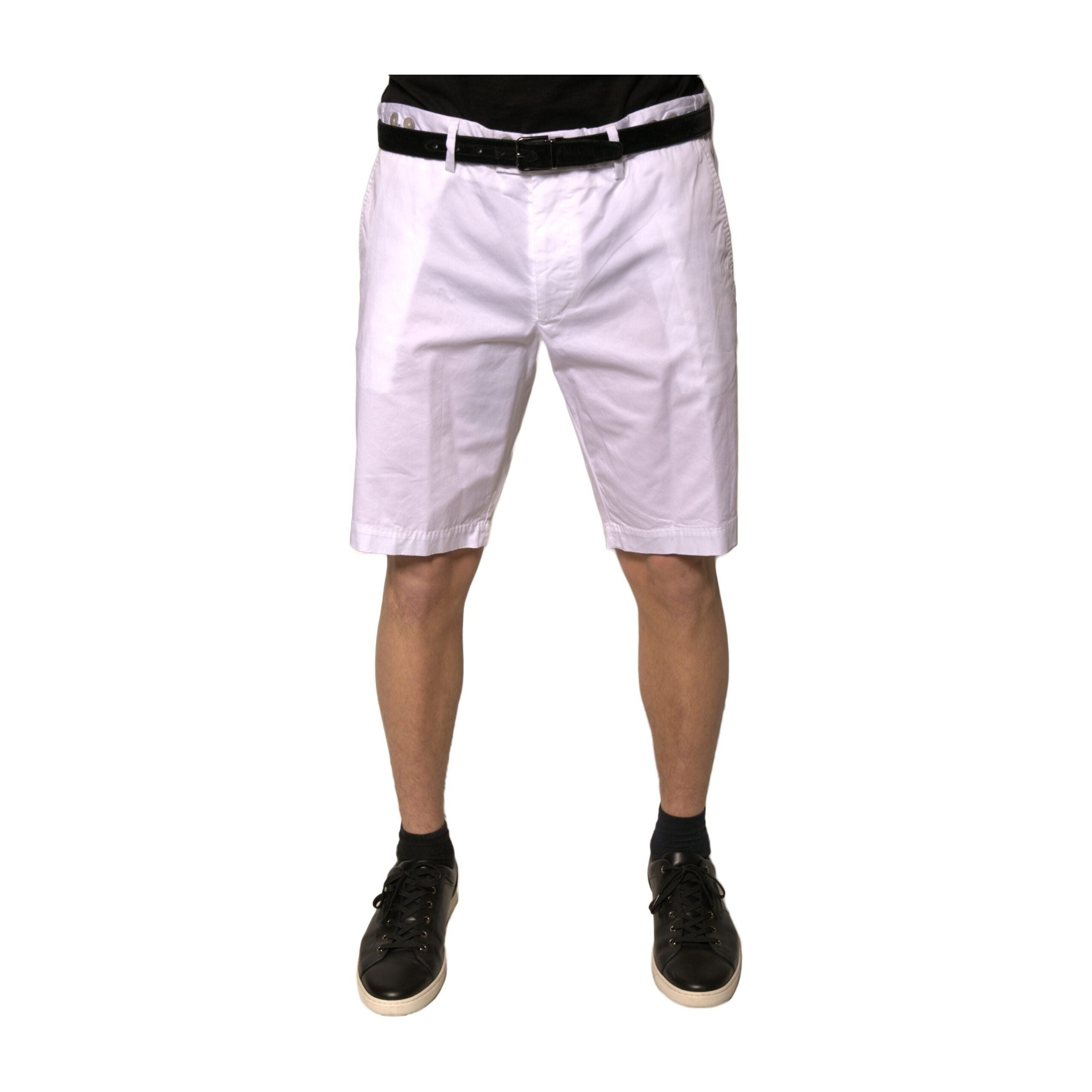 Dolce & Gabbana White Cotton Stretch Casual Shorts