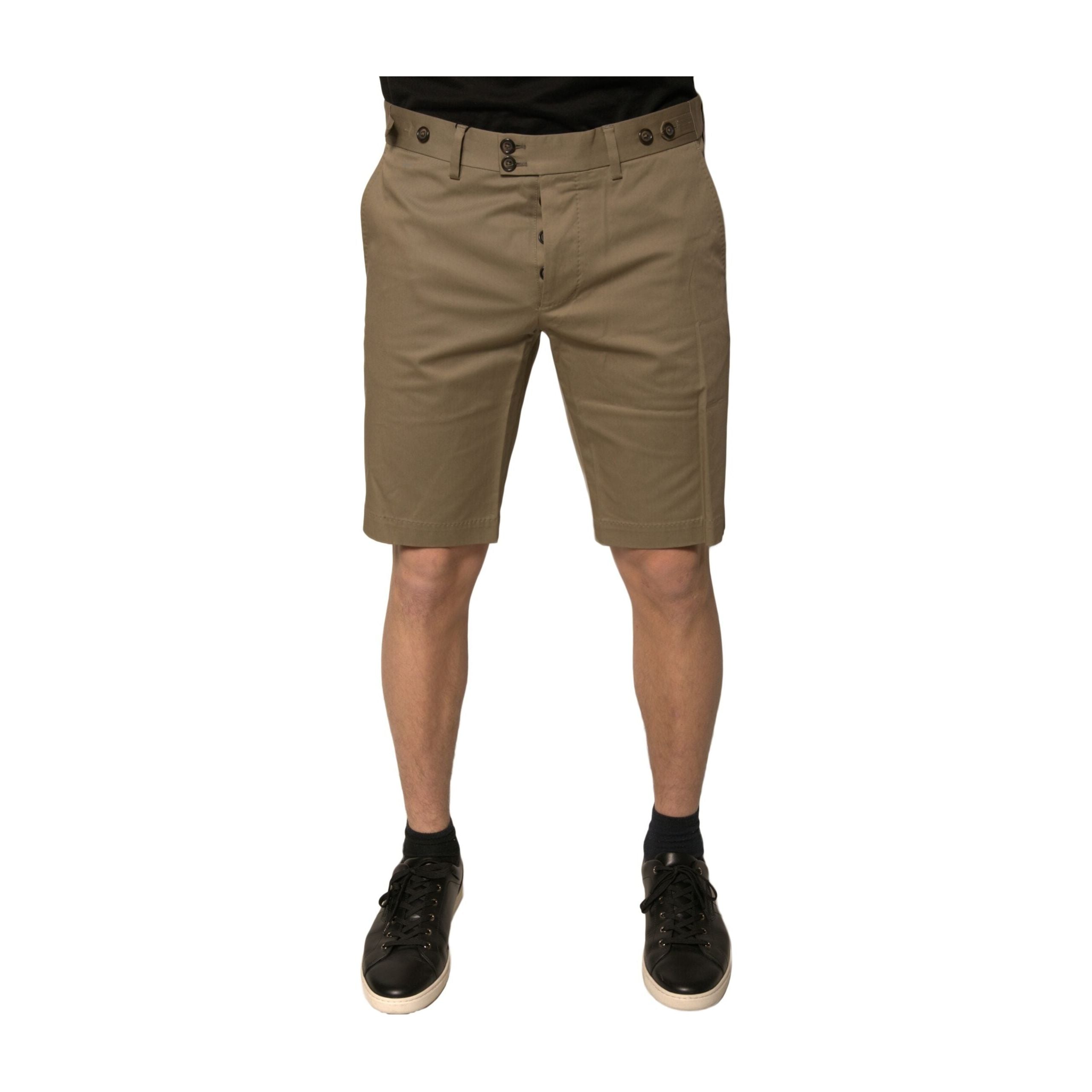 Dolce & Gabbana Brown Chino Cotton Stretch Casual Shorts