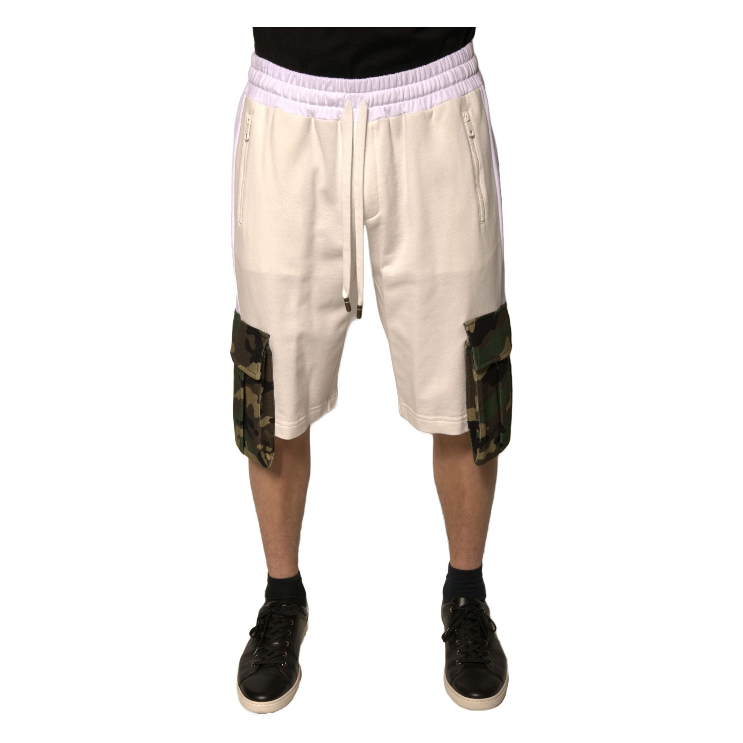Dolce & Gabbana Beige Cotton Casual Cargo Bermuda Shorts