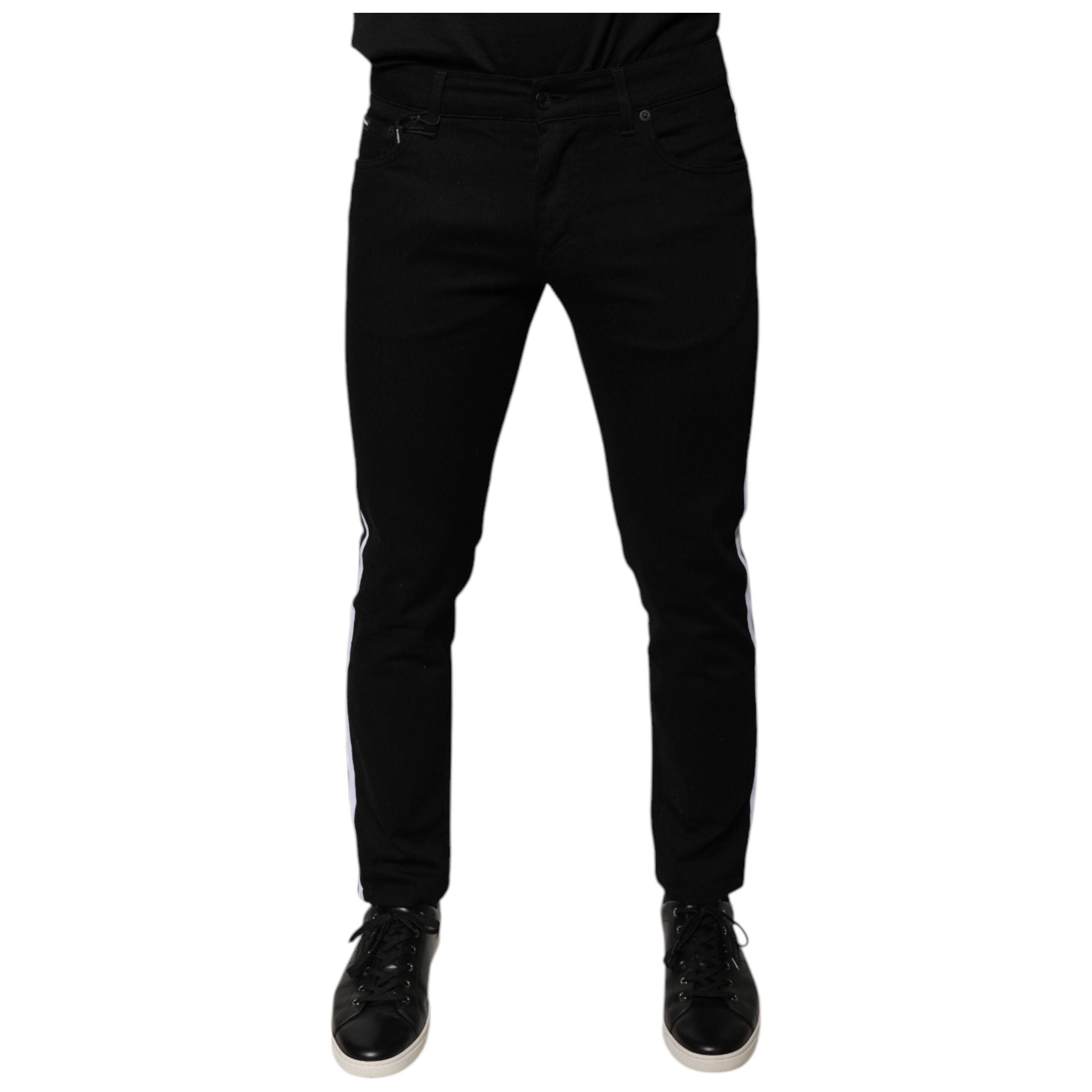 Dolce & Gabbana Black Crown Cotton Stretch Skinny Jeans