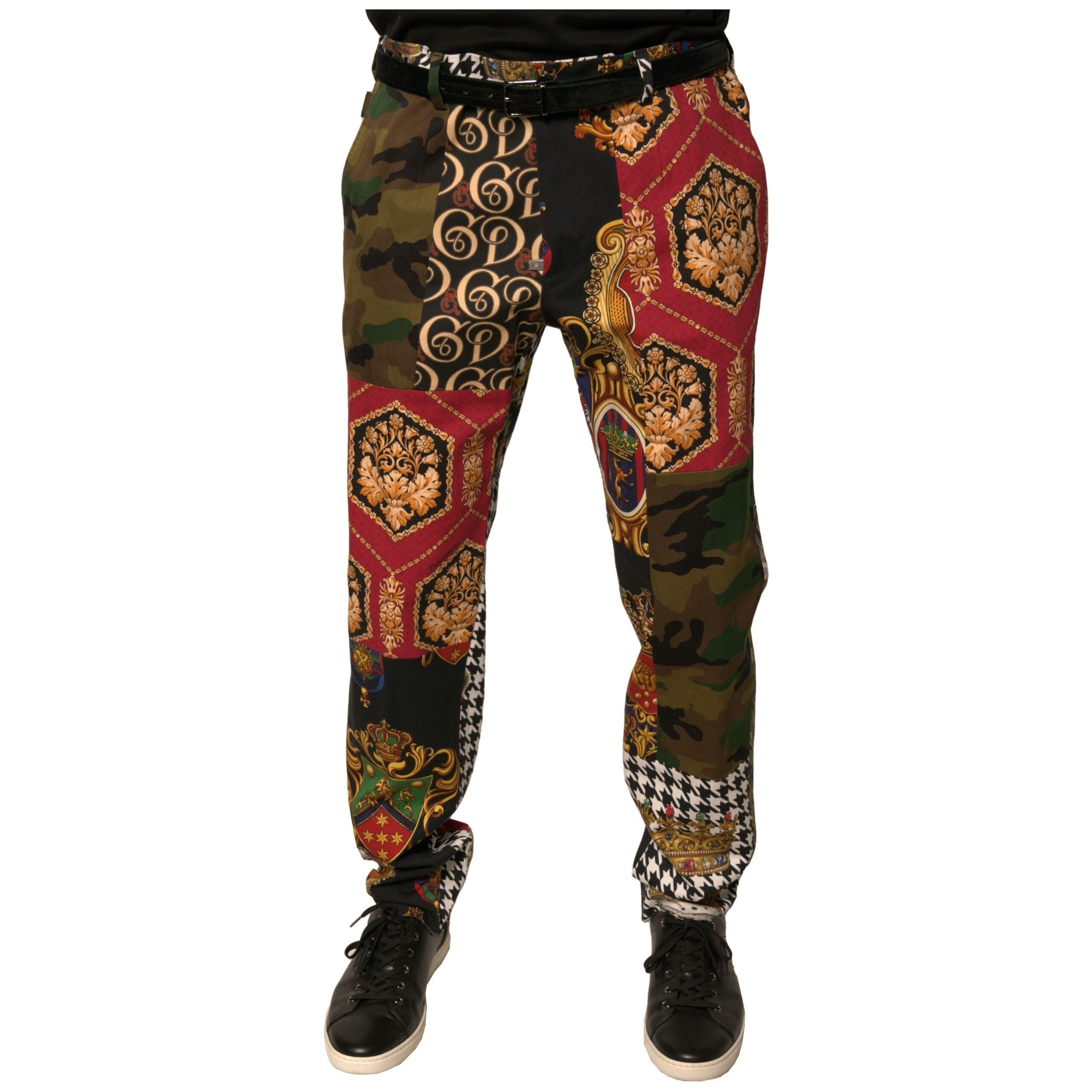 Dolce & Gabbana Multicolor Cotton Blend Dress Pants