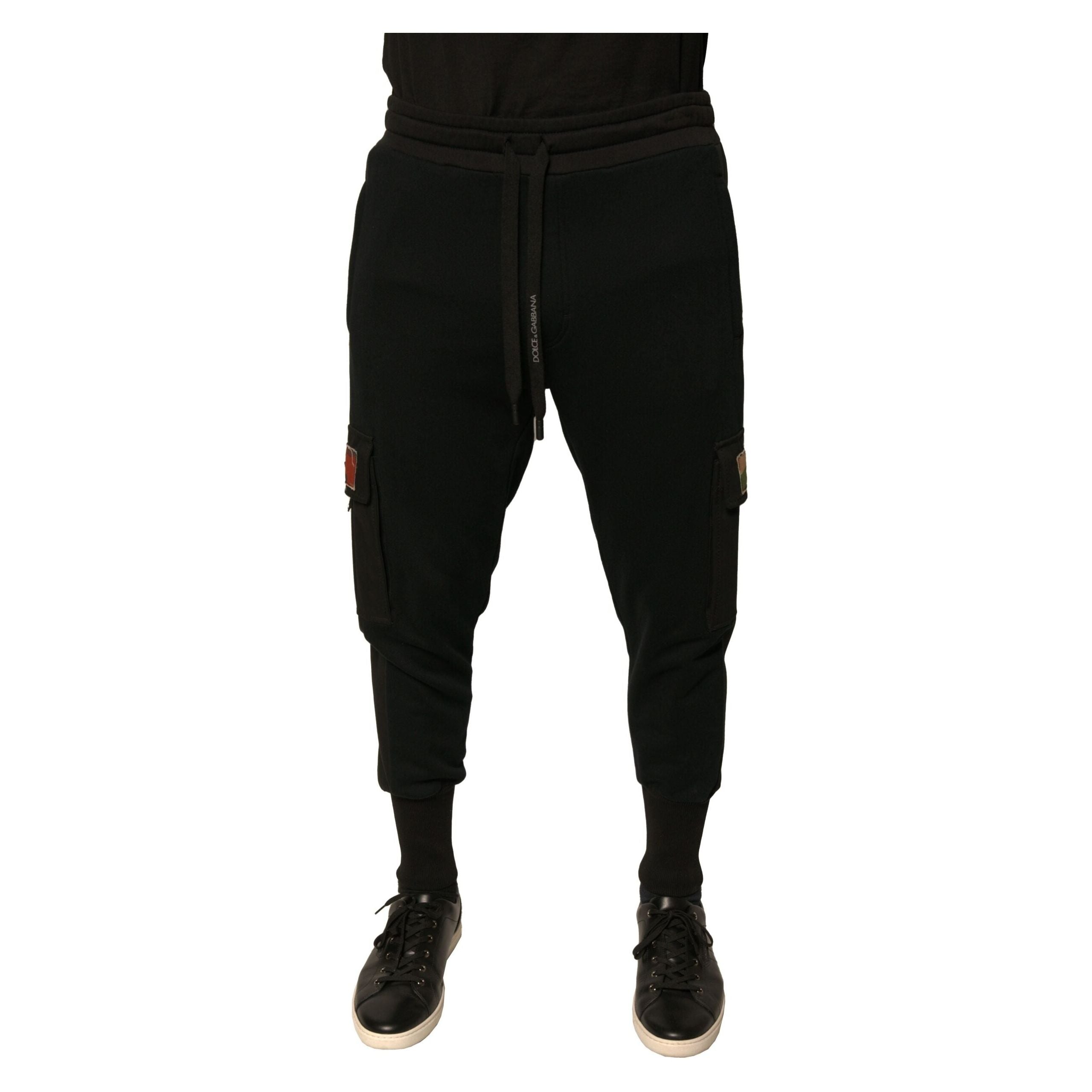 Dolce & Gabbana Black Cotton Jogger Cargo Sweatpants Pants