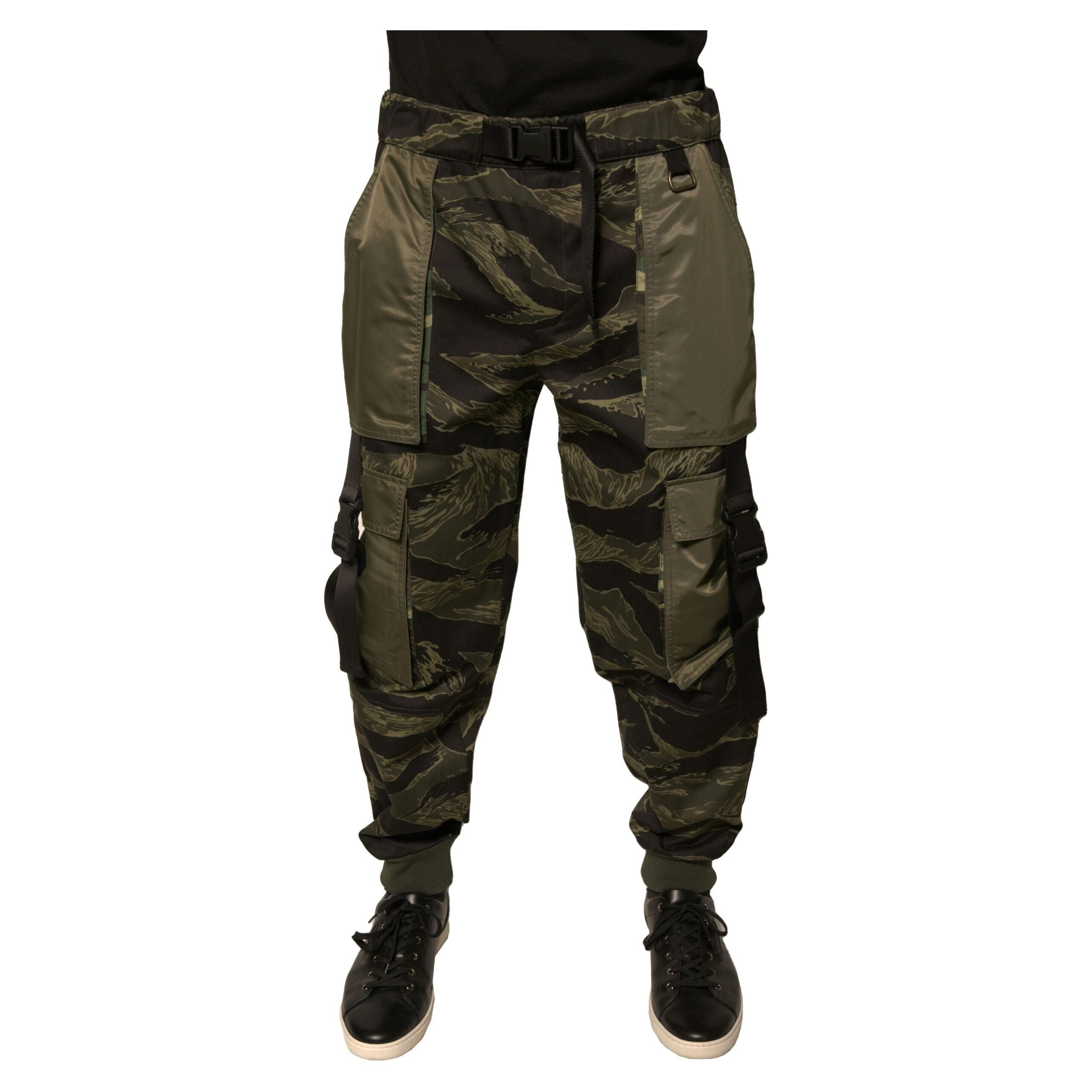 Dolce & Gabbana Green Cotton Jogger Cargo Pants Elegance