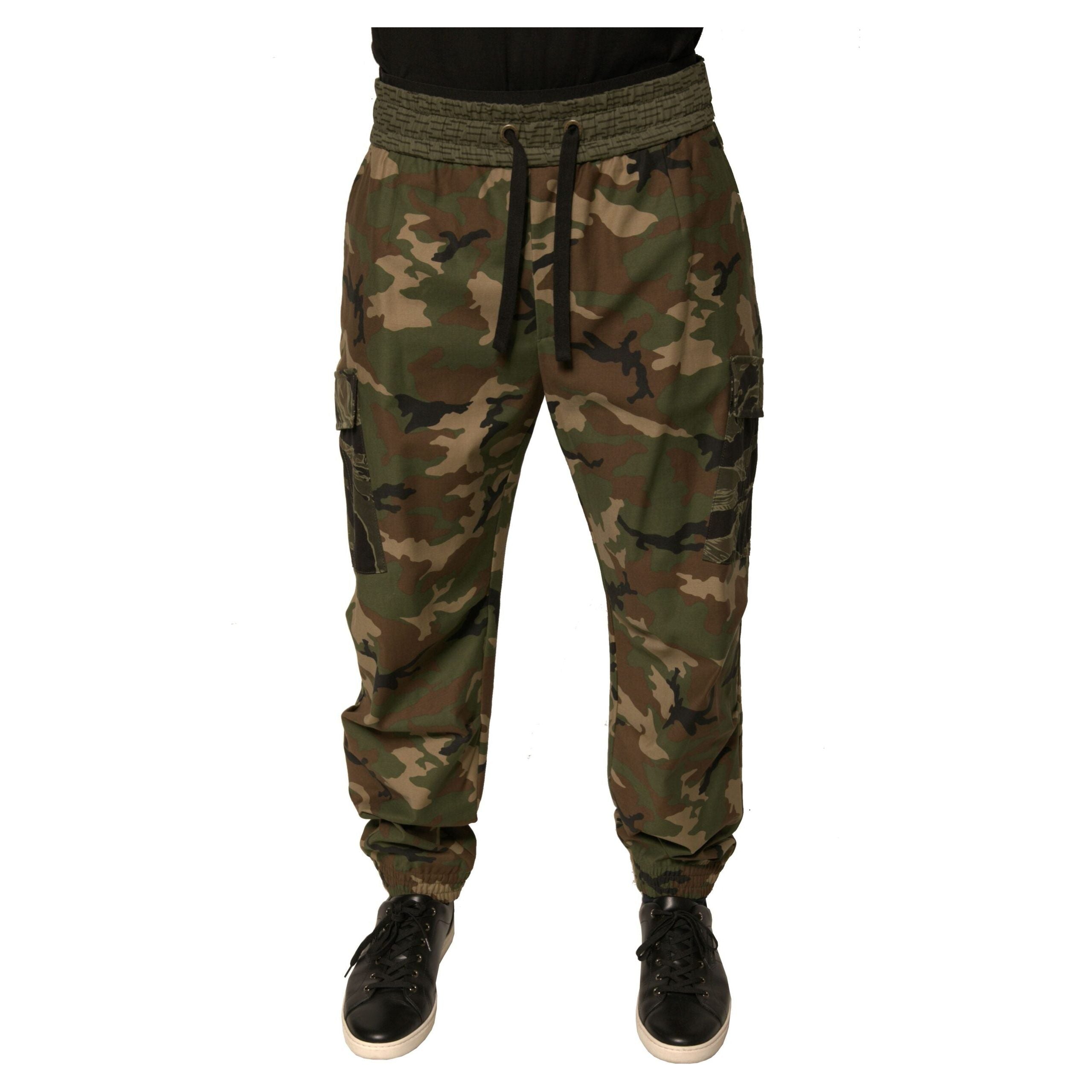 Dolce & Gabbana Multicolor Cotton Cargo Sweatpants Pants
