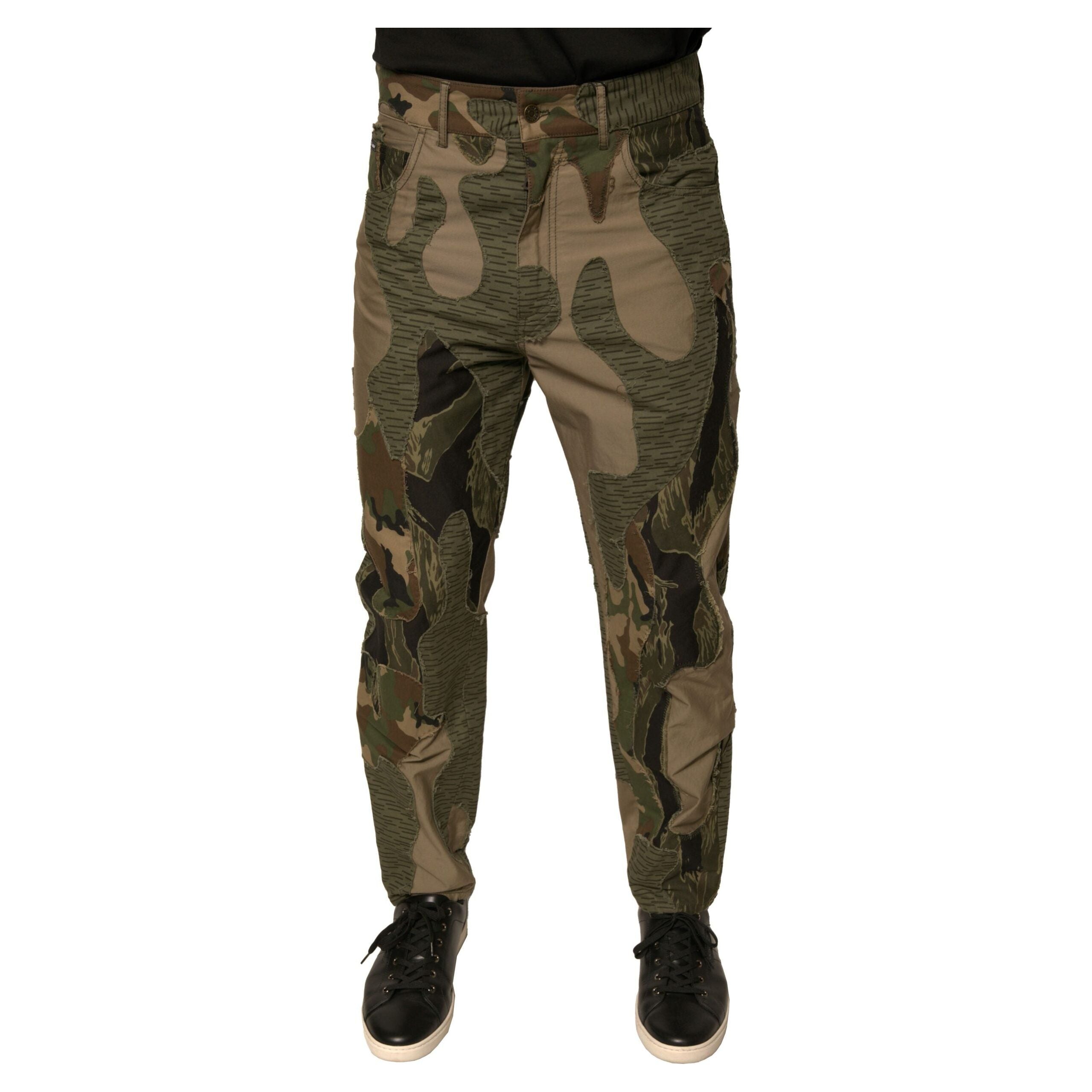 Dolce & Gabbana Multicolor Camouflage Cotton Pants