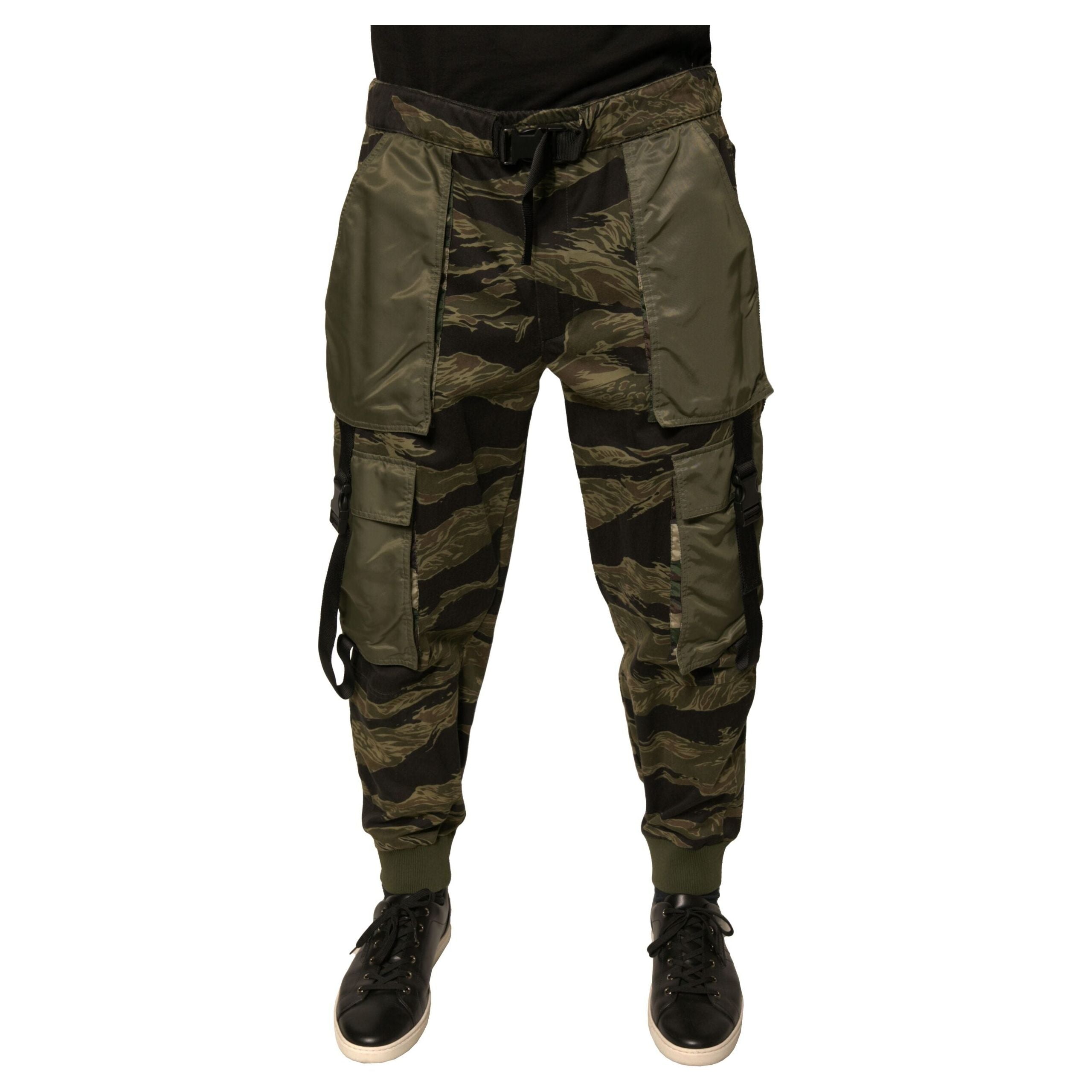 Dolce & Gabbana Green Cotton Jogger Cargo Pants Luxe Style