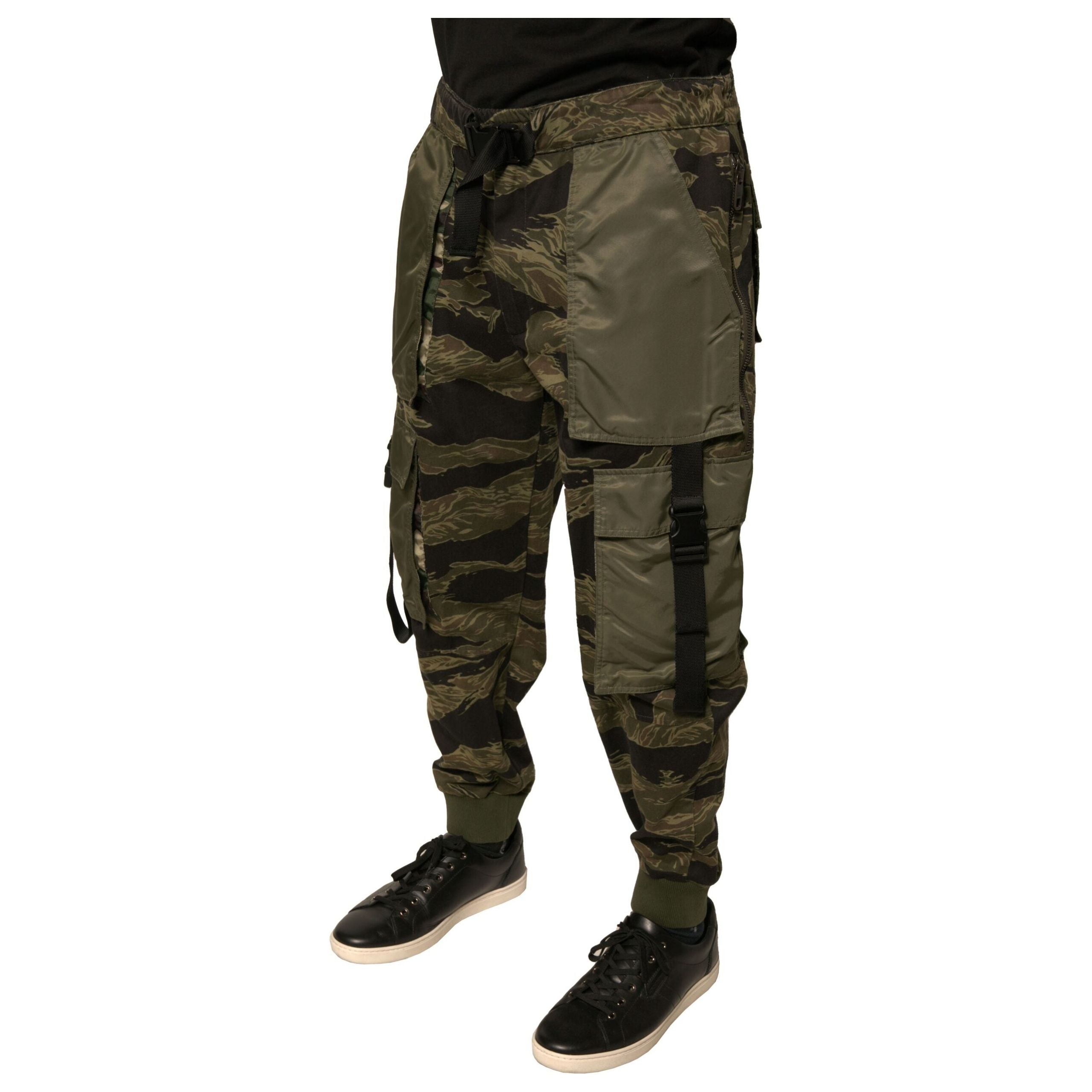 Dolce & Gabbana Green Cotton Jogger Cargo Pants Luxe Style
