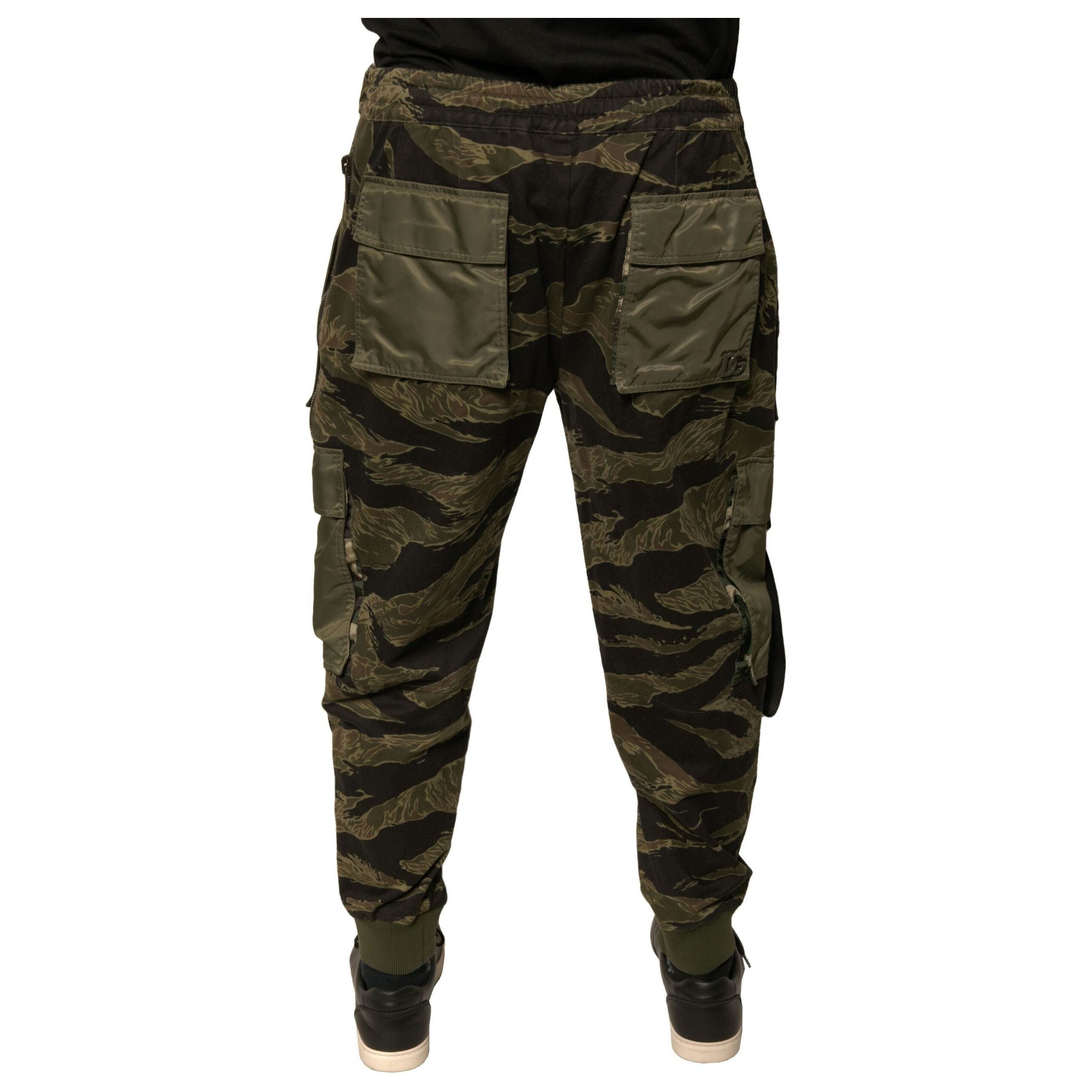 Dolce & Gabbana Green Cotton Jogger Cargo Pants Luxe Style